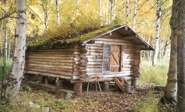 Remote Alaska cabin used as a base for wilderness trips